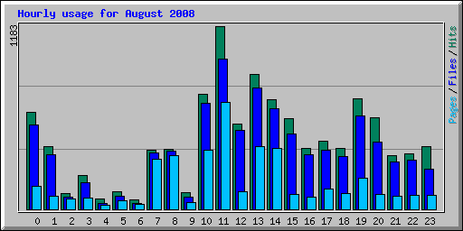 Hourly usage for August 2008