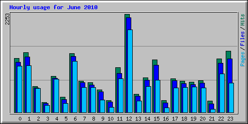 Hourly usage for June 2010