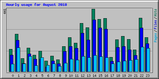 Hourly usage for August 2010