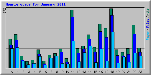 Hourly usage for January 2011