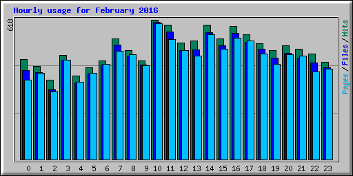 Hourly usage for February 2016