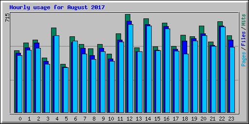 Hourly usage for August 2017